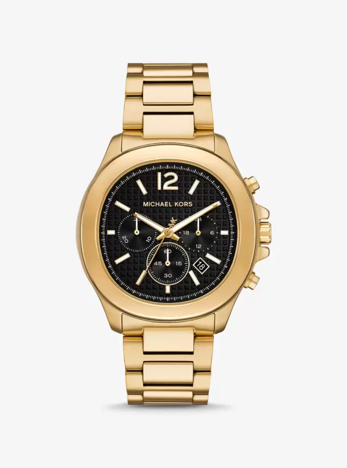 Reloj extragrande en tono dorado salvia Reloj extragrande en tono dorado salvia