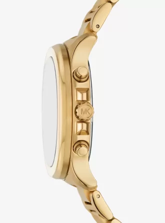 Reloj extragrande en tono dorado salvia