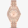 Reloj Harlowe Pavé en tono oro rosa