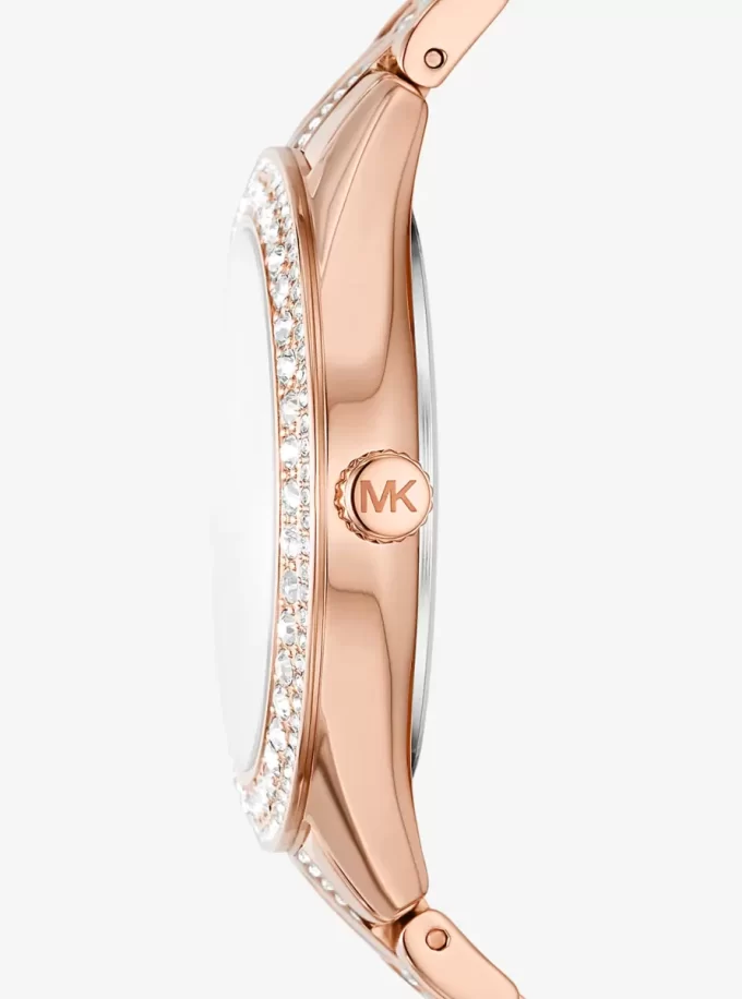 Reloj Harlowe Pavé en tono oro rosa