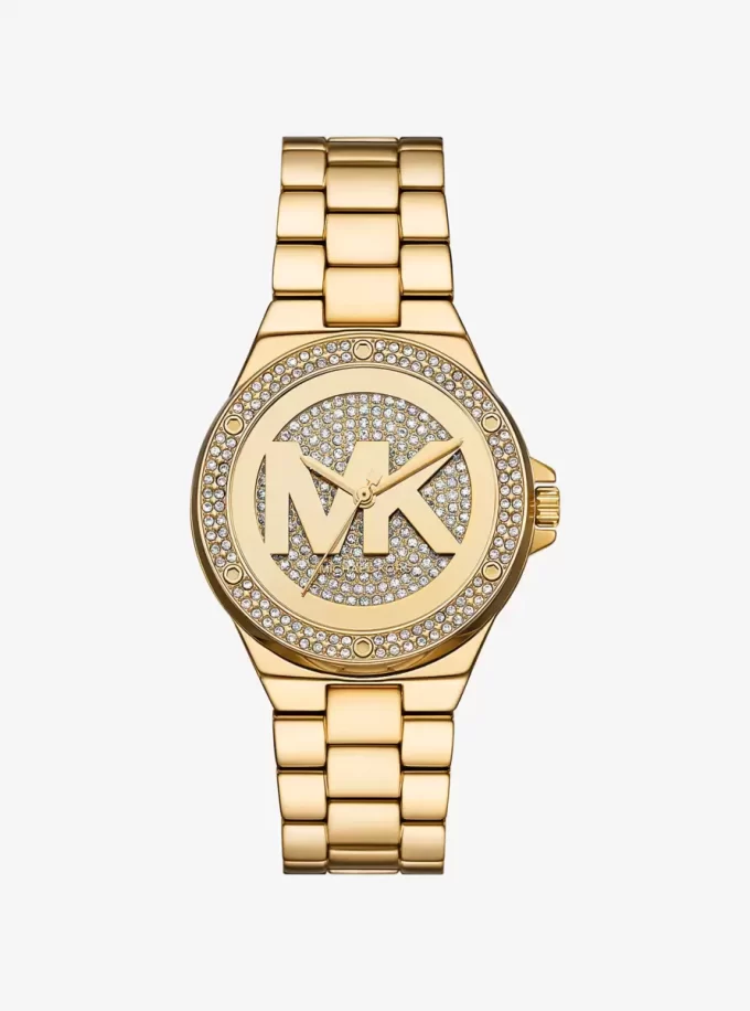 Reloj Lennox con pavé en tono dorado Reloj Lennox con pavé en tono dorado