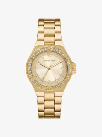 Reloj Lennox con pavé en tono dorado
