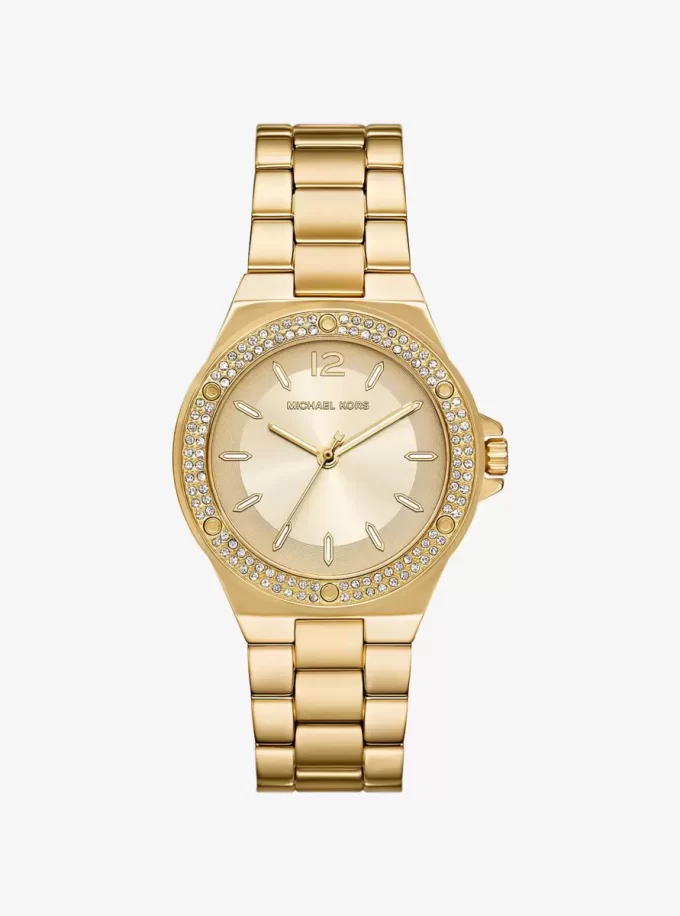 Reloj Lennox con pavé en tono dorado Reloj Lennox con pavé en tono dorado