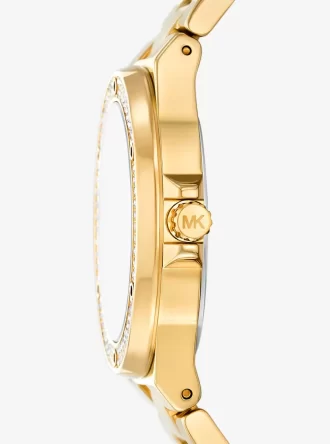 Reloj Lennox con pavé en tono dorado