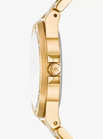 Reloj Lennox con pavé en tono dorado
