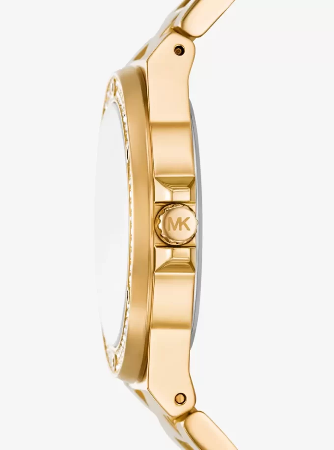 Reloj Lennox con pavé en tono dorado Reloj Lennox con pavé en tono dorado