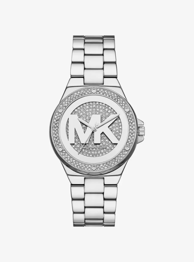 Reloj Lennox con pavé en tono plateado Reloj Lennox con pavé en tono plateado