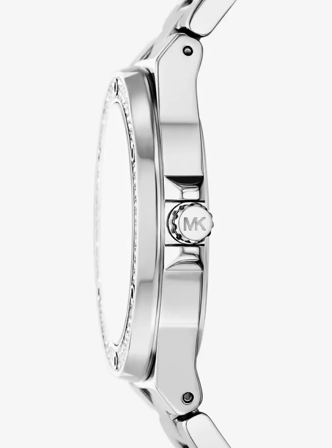Reloj Lennox con pavé en tono plateado Reloj Lennox con pavé en tono plateado