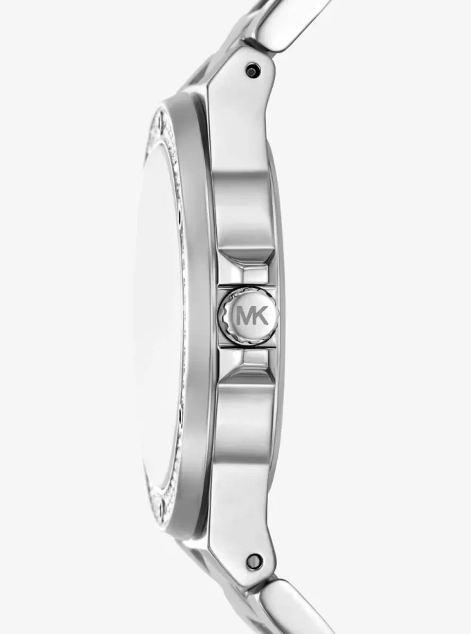 Reloj Lennox con pavé en tono plateado Reloj Lennox con pavé en tono plateado