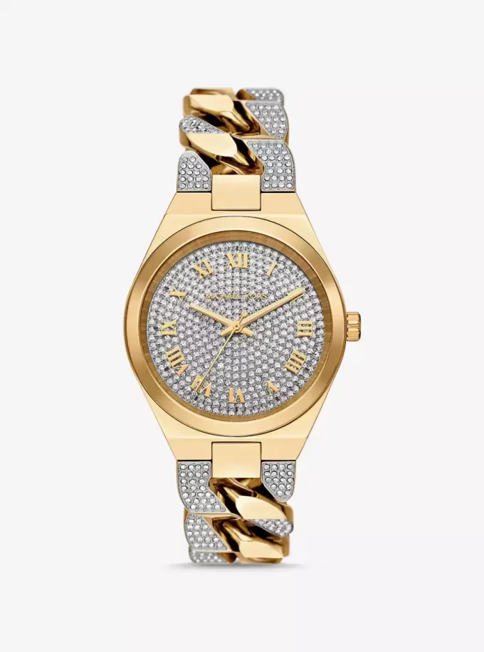 Reloj Lennox Pavé con eslabones en tono dorado Reloj Lennox Pavé con eslabones en tono dorado