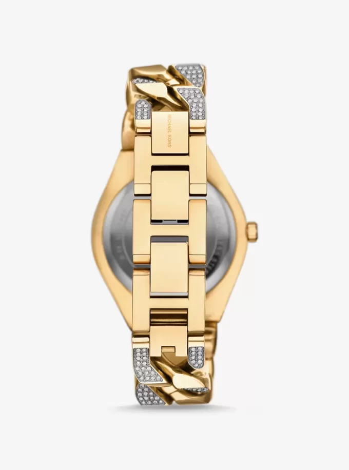 Reloj Lennox Pavé con eslabones en tono dorado Reloj Lennox Pavé con eslabones en tono dorado