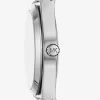 Reloj Lennox Pavé de eslabones curvos en tono plateado