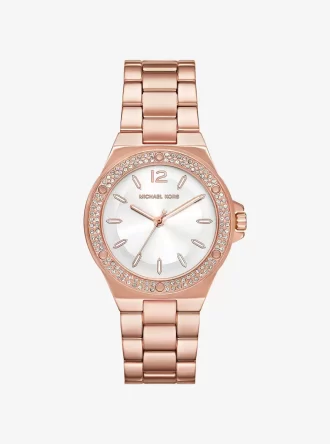 Reloj Lennox Pavé en tono oro rosa