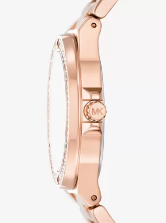Reloj Lennox Pavé en tono oro rosa