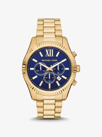 Reloj Lexington de gran tamaño en tono dorado