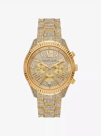 Reloj Lexington Pavé extragrande en tono dorado