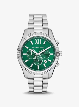 Reloj Lexington plateado de gran tamaño