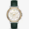 Reloj Maren de gran tamaño en tono plateado y piel con relieve de cocodrilo Reloj Maren de gran tamaño en tono plateado y piel con relieve de cocodrilo