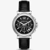 Reloj Maren de gran tamaño en tono plateado y piel con relieve de cocodrilo Reloj Maren de gran tamaño en tono plateado y piel con relieve de cocodrilo