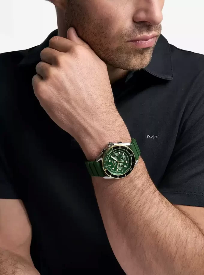 Reloj marítimo de gran tamaño en dos tonos y silicona