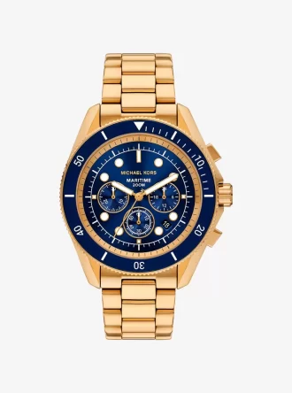 Reloj marítimo de gran tamaño en tono dorado