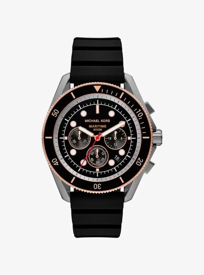 Reloj marítimo extragrande de silicona y metalizado