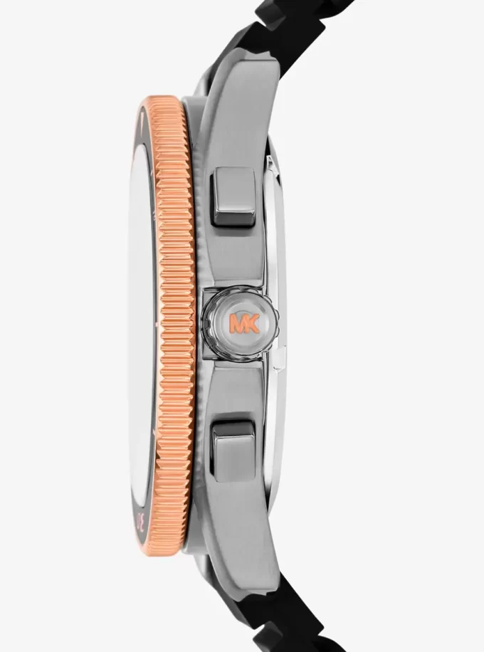 Reloj marítimo extragrande de silicona y metalizado