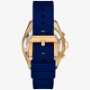 Reloj marítimo extragrande de silicona y tono dorado