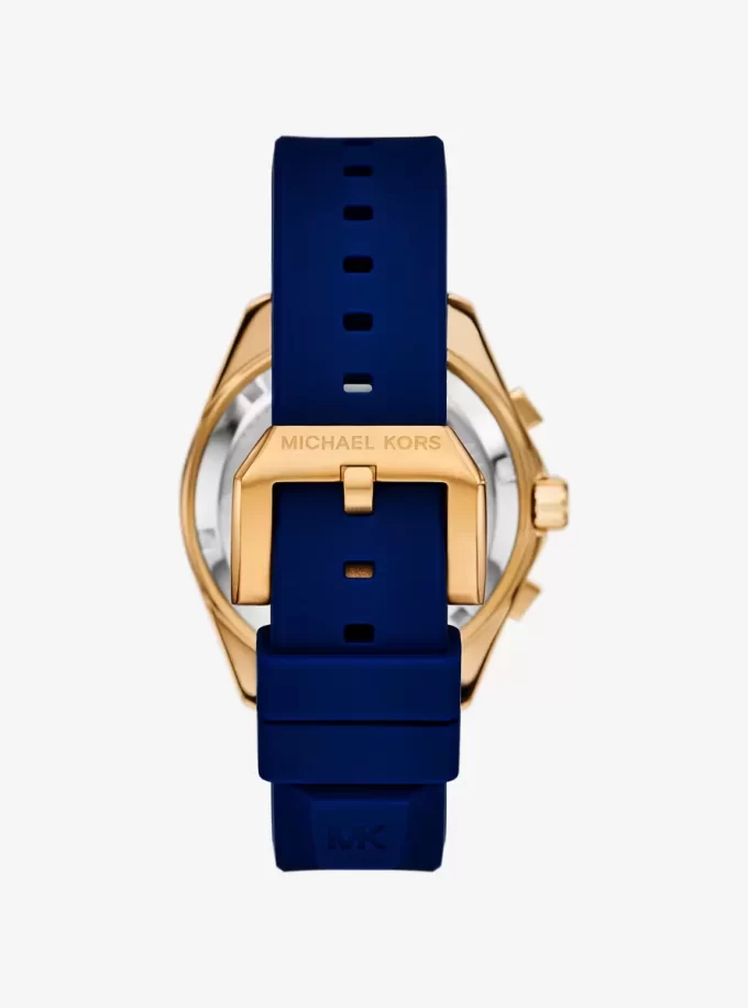 Reloj marítimo extragrande de silicona y tono dorado