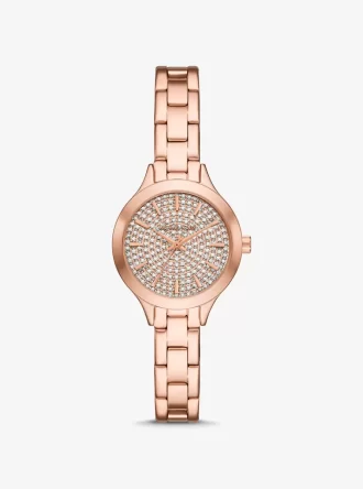 Reloj Mini Aspyn Pavé en tono oro rosa