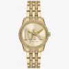 Reloj Mini Bryant con logotipo pavé en tono dorado
