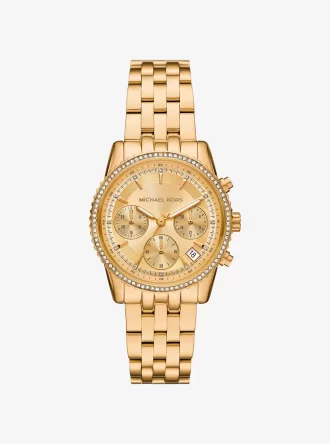 Reloj Mini Bryant con pavé en tono dorado