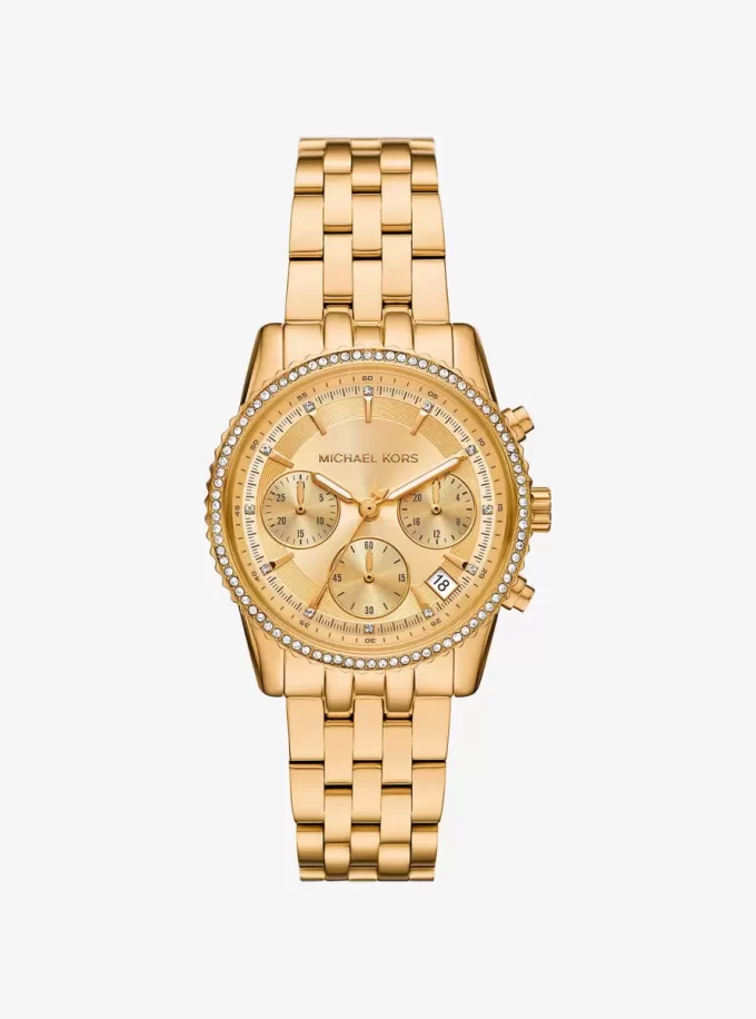 Reloj Mini Bryant con pavé en tono dorado Reloj Mini Bryant con pavé en tono dorado