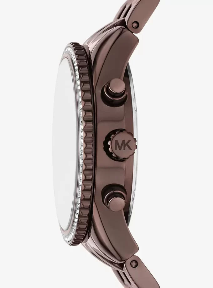 Reloj Mini Bryant Pavé en tono marrón
