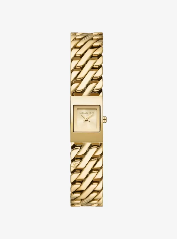 Reloj Mini Darrington con cadena de eslabones en tono dorado