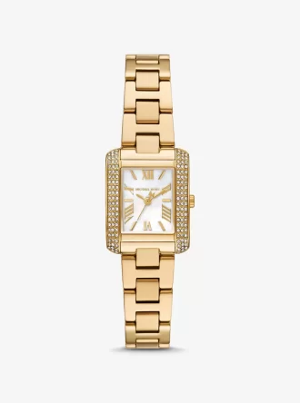 Reloj Mini Emery Pavé en tono dorado