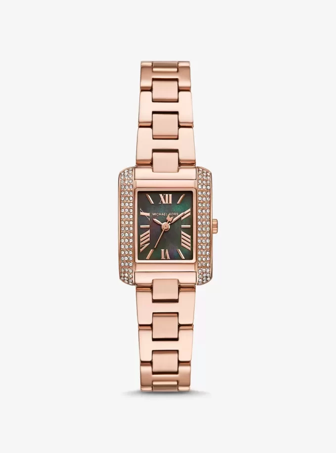 Reloj Mini Emery Pavé en tono oro rosa Reloj Mini Emery Pavé en tono oro rosa