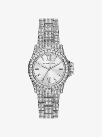 Reloj Mini Everest con pavé en tono plateado