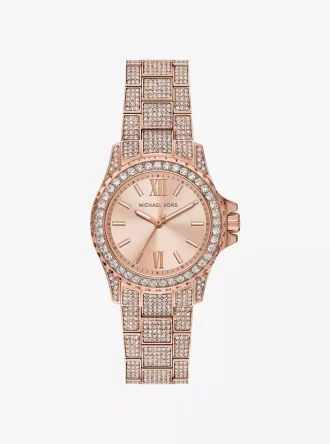 Reloj Mini Everest Pavé en tono oro rosa