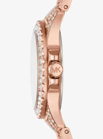 Reloj Mini Everest Pavé en tono oro rosa