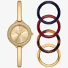 Reloj Mini Izzy Pavé en tono dorado y juego de biseles intercambiables Reloj Mini Izzy Pavé en tono dorado y juego de biseles intercambiables