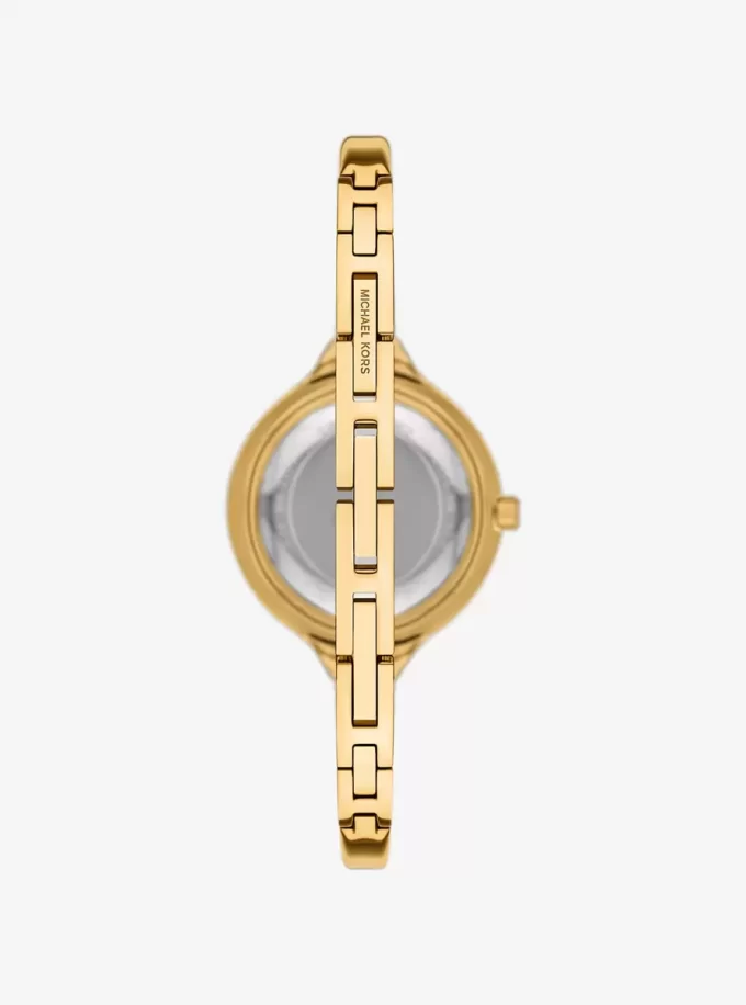 Reloj Mini Izzy Pavé en tono dorado y juego de biseles intercambiables Reloj Mini Izzy Pavé en tono dorado y juego de biseles intercambiables