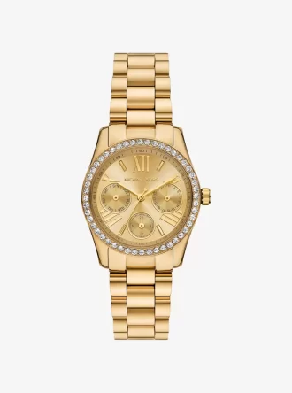 Reloj Mini Lexington con pavé dorado