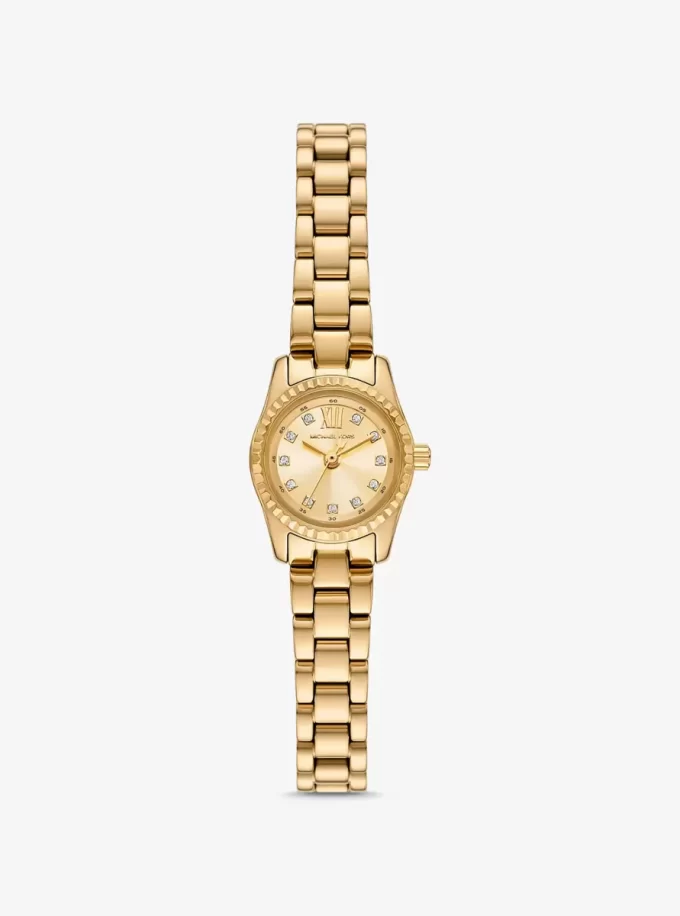 Reloj Mini Lexington con pavé dorado