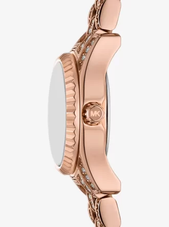 Reloj Mini Lexington Pavé en tono oro rosa
