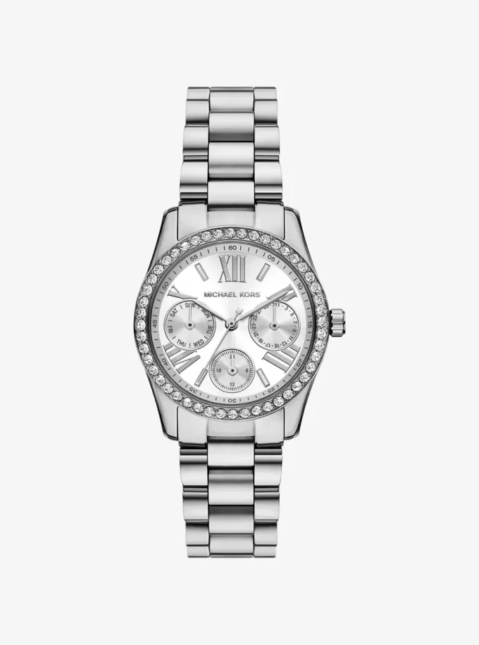 Reloj Mini Lexington Pavé plateado
