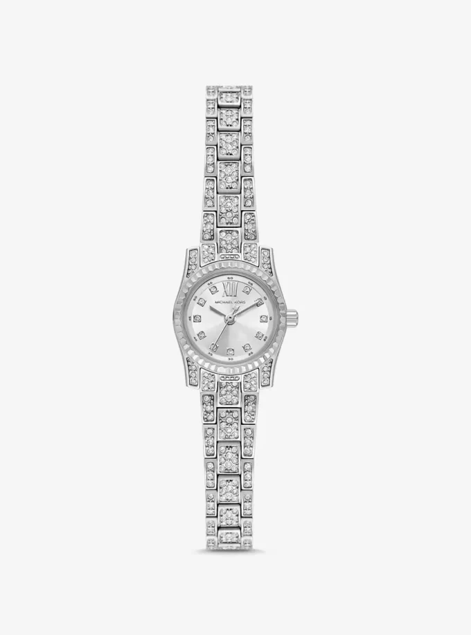 Reloj Mini Lexington Pavé plateado
