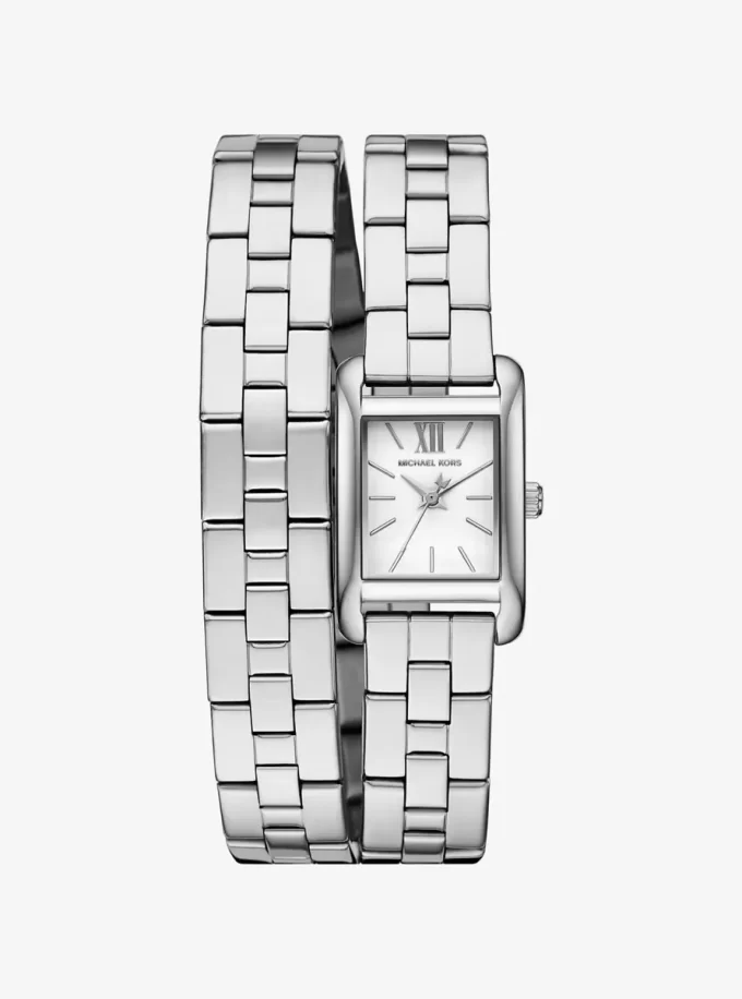 Reloj Mini Monroe plateado de doble envoltura Reloj Mini Monroe plateado de doble envoltura