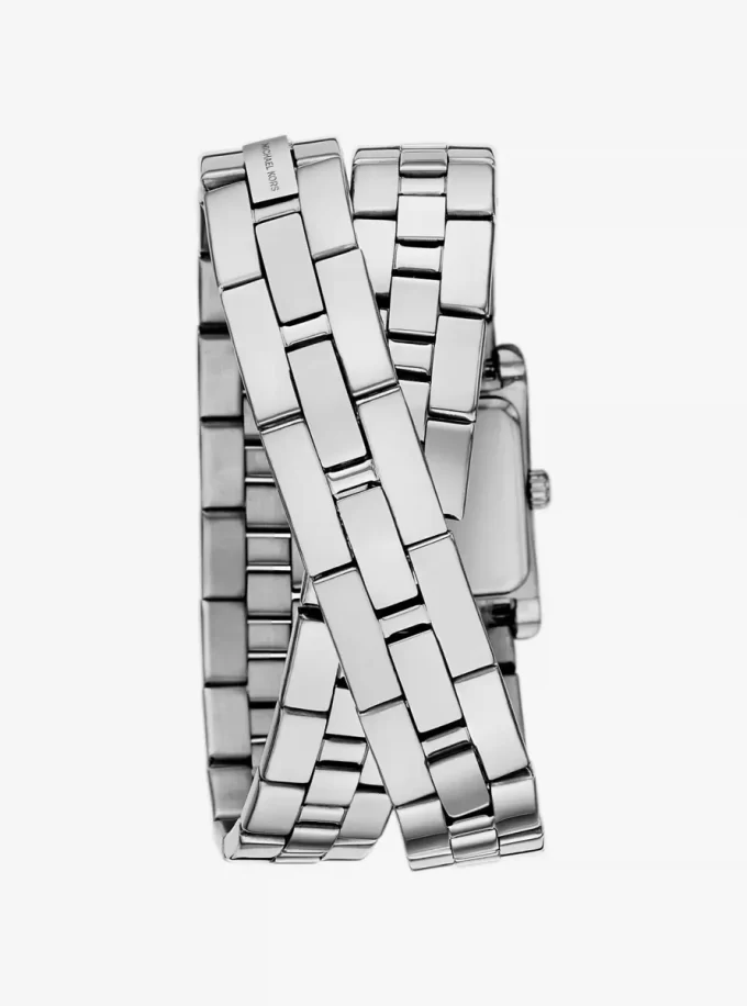 Reloj Mini Monroe plateado de doble envoltura Reloj Mini Monroe plateado de doble envoltura