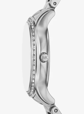 Reloj mini plateado con pavé salvia